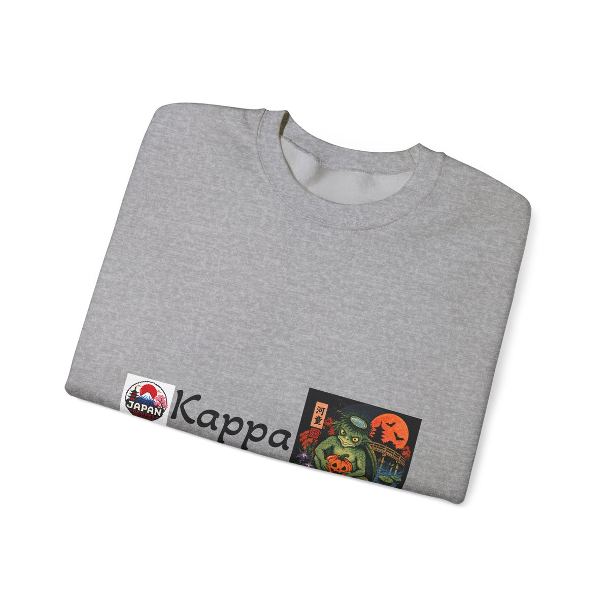 Kappa Logo Pumpkin Halloween Japanese Yokai Crewneck Sweatshirt | Retro Graphic