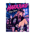 Harajuku Style 8 Neon City Anime Girl Satin Poster — Tokyo Japan Anime Wall Art