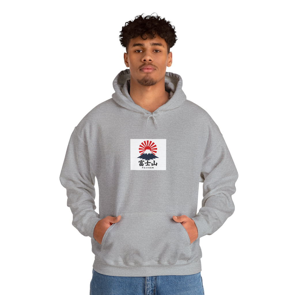 Rising Sun Mount Fuji Hoodie | Japanese Kanji Graphic