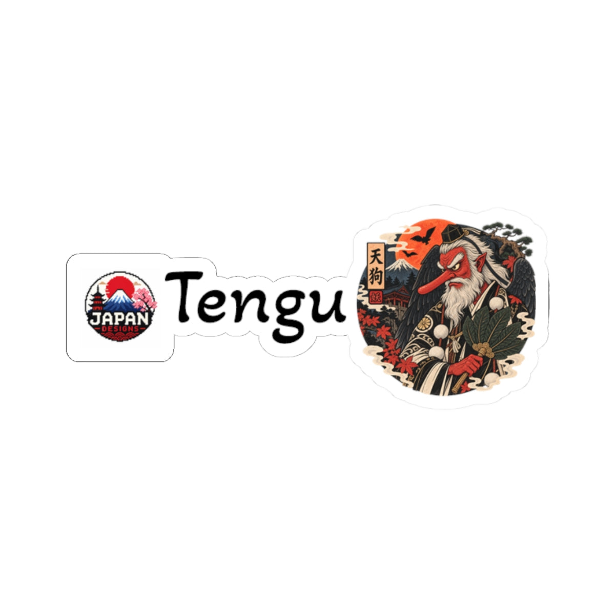 Tengu Japanese Yokai Halloween Mythology Sticker | Kiss-Cut Sticker
