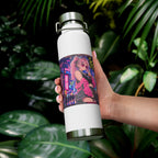 Harajuku Style 12 Neon City Anime Girl Water Bottle — 22oz Copper Vacuum Insulated