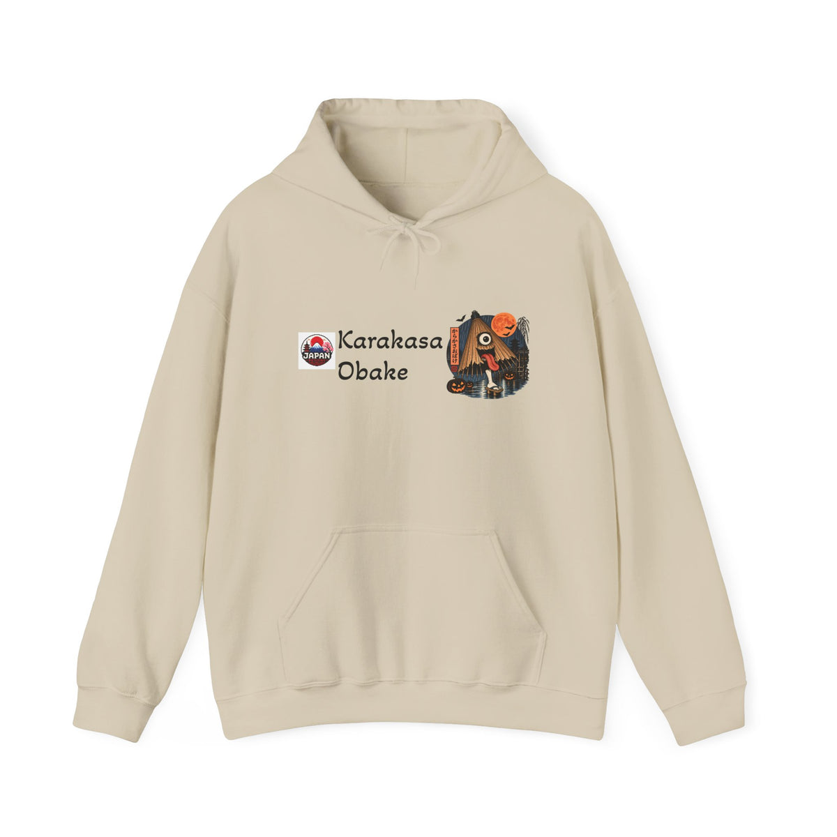 Karakasa Obake Halloween Ghost Illustration Hoodie | Japanese Yokai Hooded Sweatshirt