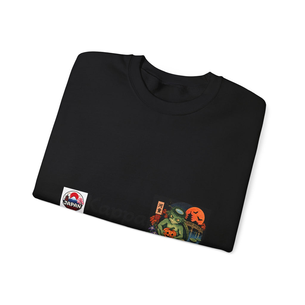 Kappa Logo Pumpkin Halloween Japanese Yokai Crewneck Sweatshirt | Retro Graphic