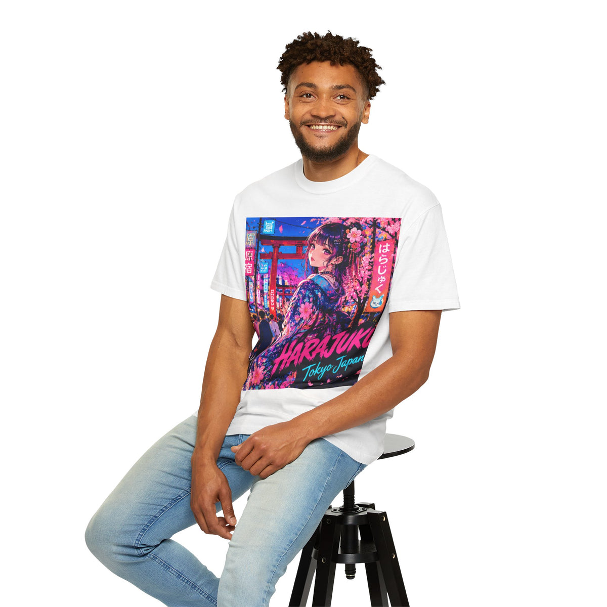 Harajuku Style 12 Neon City Anime Girl T-Shirt – Tokyo Streetwear Graphic Tee