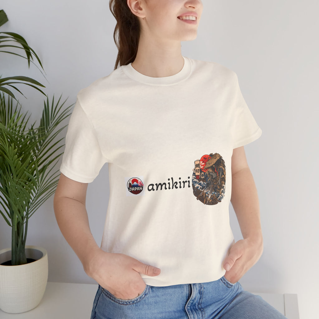 Amikiri yokai Halloween Logo Tee | Japanese Mask Illustration T-Shirt