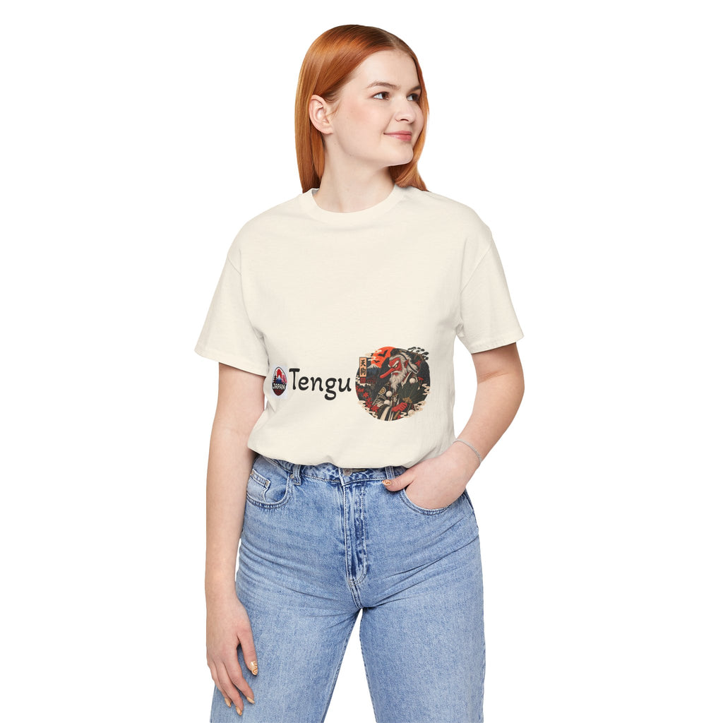 Tengu Japanese Yokai Halloween Mask Tee | Tengu Illustration T-Shirt