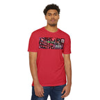 Akihabara Cyborg Sniper T‑Shirt —Red Akihabara Neon City Graphic