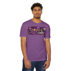 Akihabara Cyborg Sniper T‑Shirt —Purple Akihabara Neon City Graphic