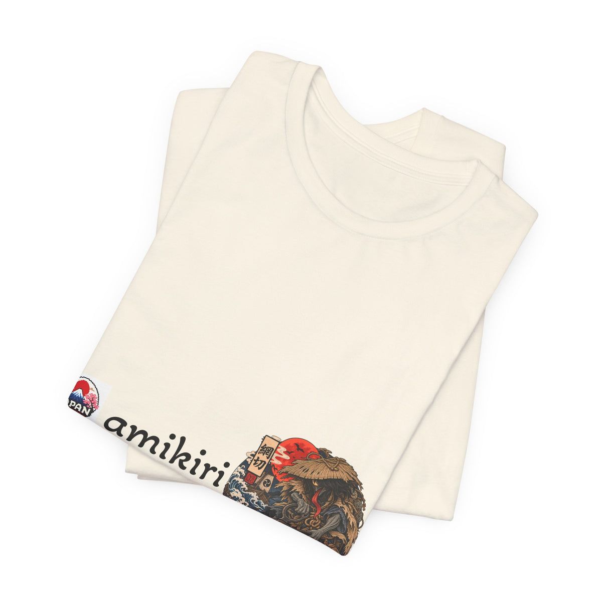 Amikiri yokai Halloween Logo Tee | Japanese Mask Illustration T-Shirt