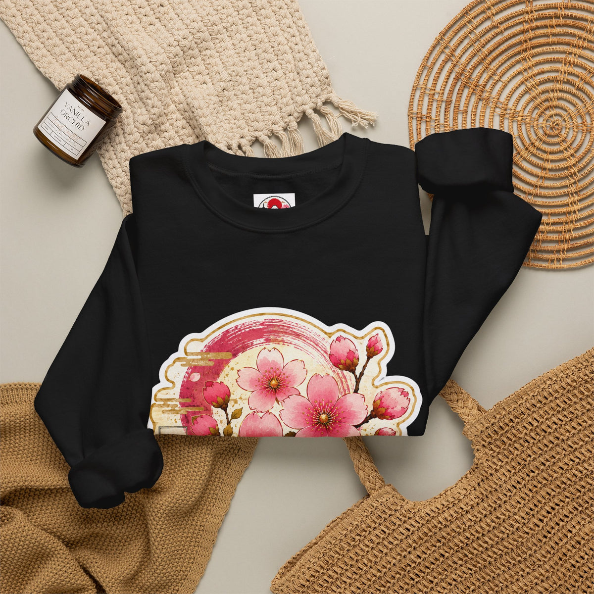 SAKURA Cherry Blossom Crewneck Sweatshirt — Sakura Floral Graphic