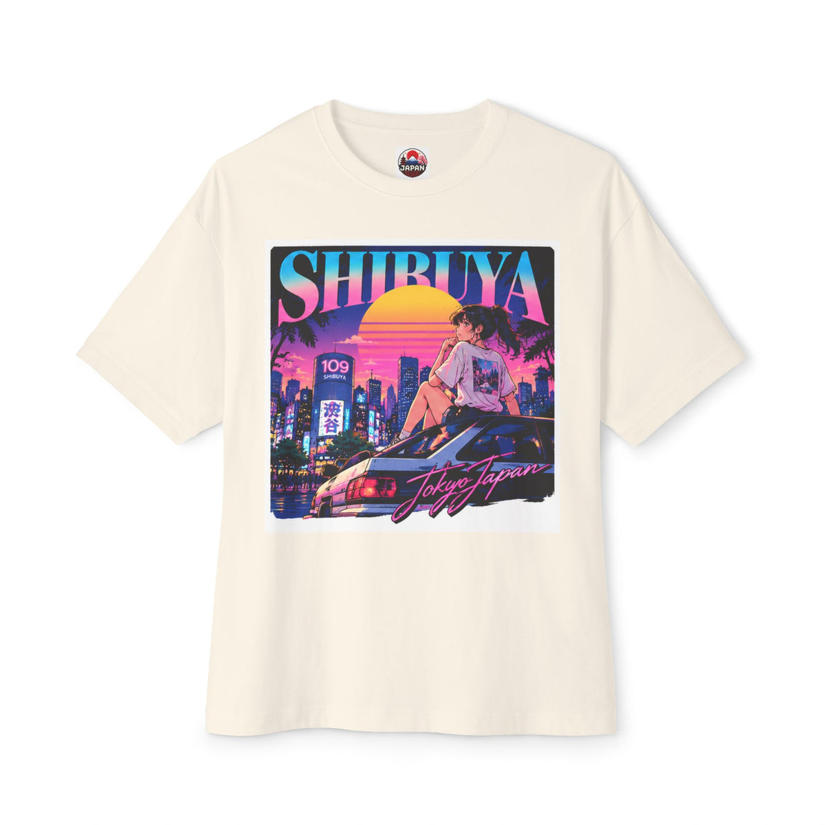 Shibuya Sky 6 Tokyo City Pop Neon Anime Tee — Retro Japanese Cityscape Graphic T-Shirt