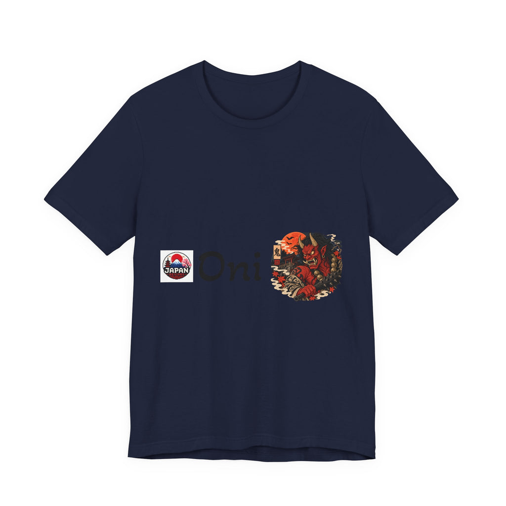 Oni Japanese Demon Yokai Halloween Illustration T-Shirt | Samurai Mask Graphic