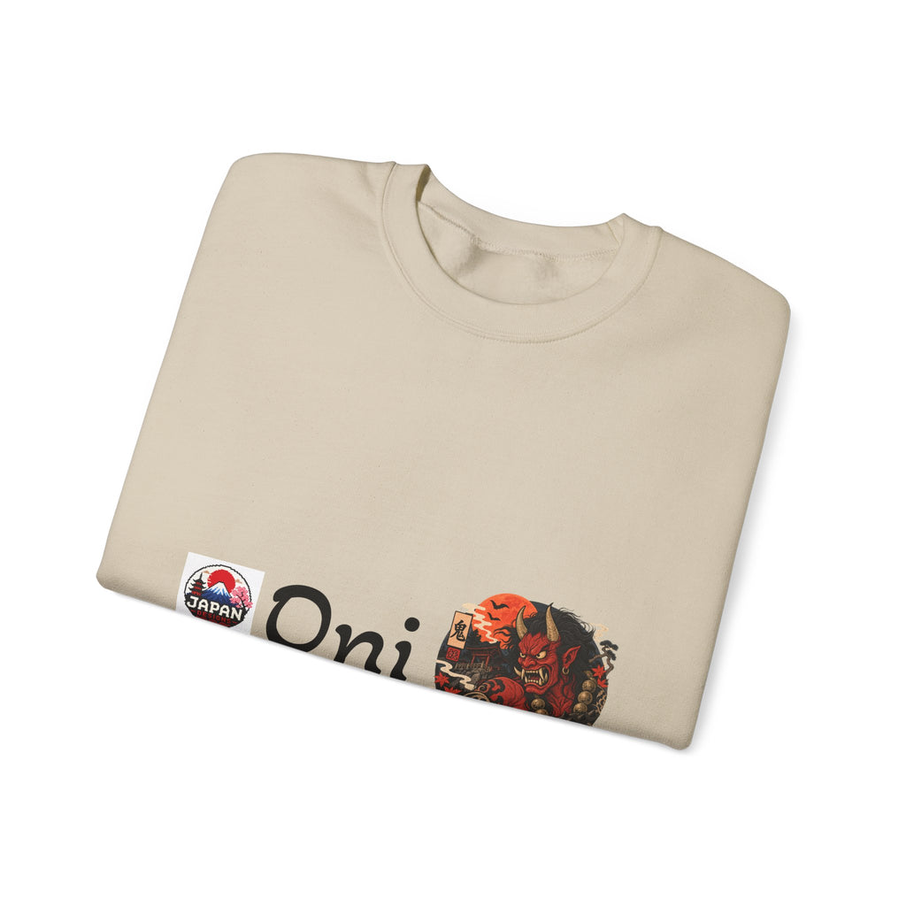 Oni Japanese Demon Yokai Halloween Illustration Sweatshirt | Mythical Yokai Crewneck