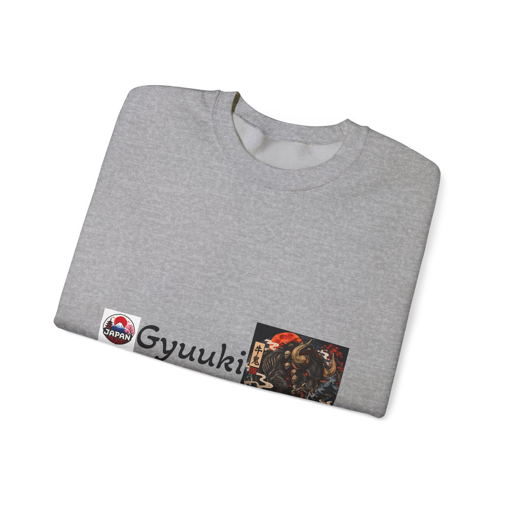 Gyuuki Yokai Halloween with vintage art Sweatshirt | Japanese monster crewneck