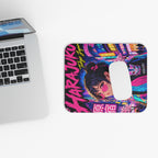 Harajuku Style 1 Neon City Anime Girl Mouse Pad — Retro Tokyo Anime Desk Mat