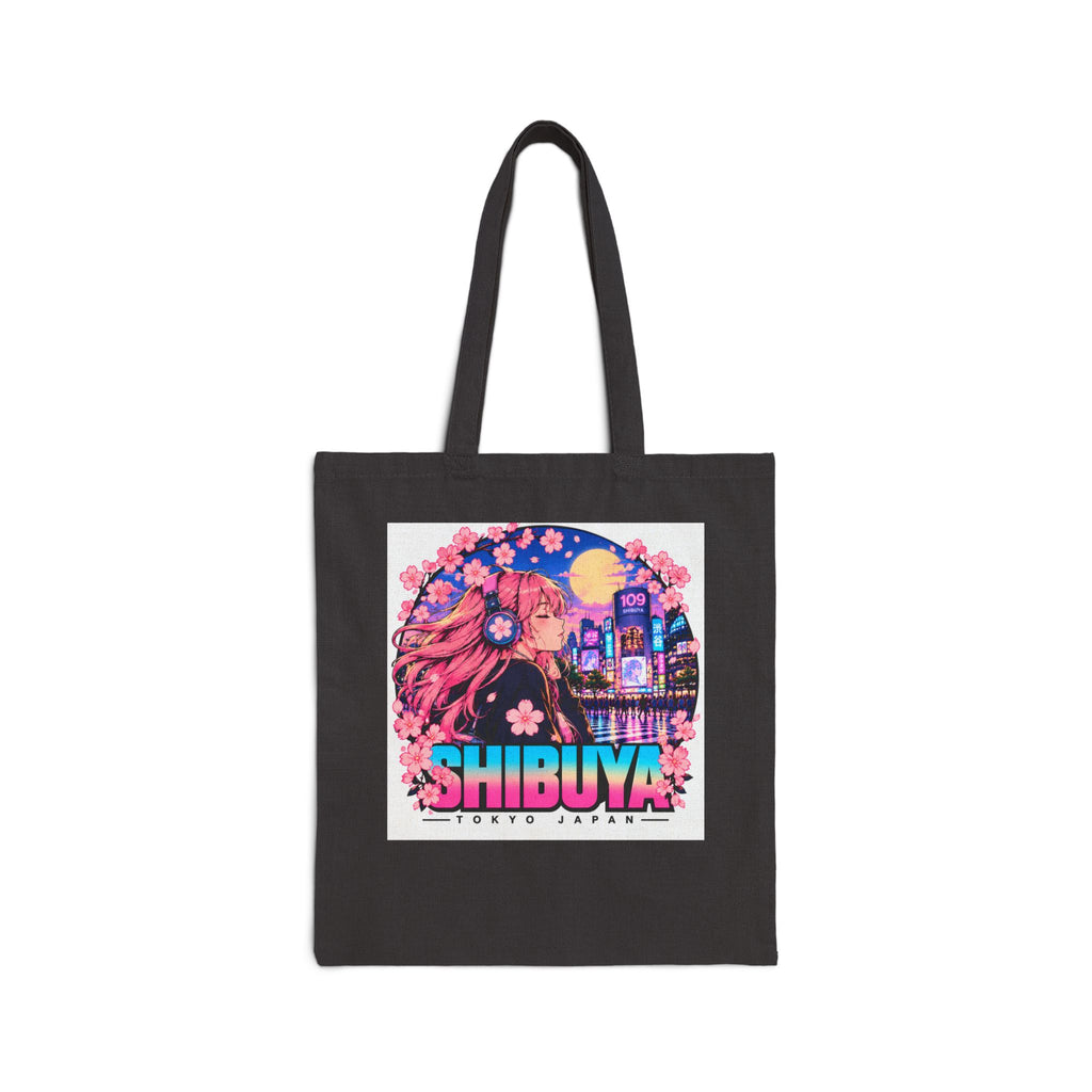 Shibuya Sky 4 Tokyo Neon City Tote Bag — Anime Aesthetic Canvas Shopper