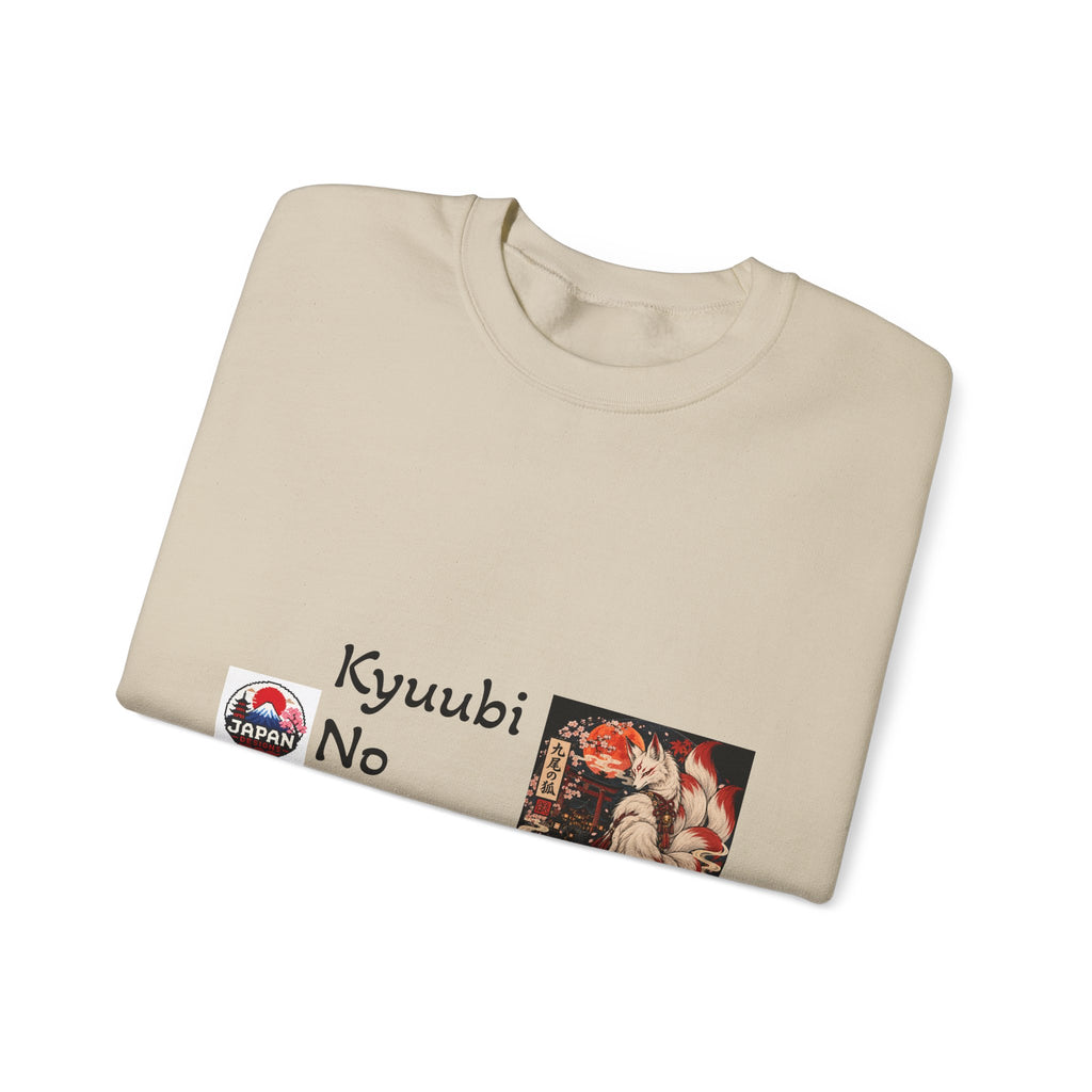 Kyuubi No Kitsune Yokai Halloween Crewneck Sweatshirt | Japanese Fox Spirit Graphic