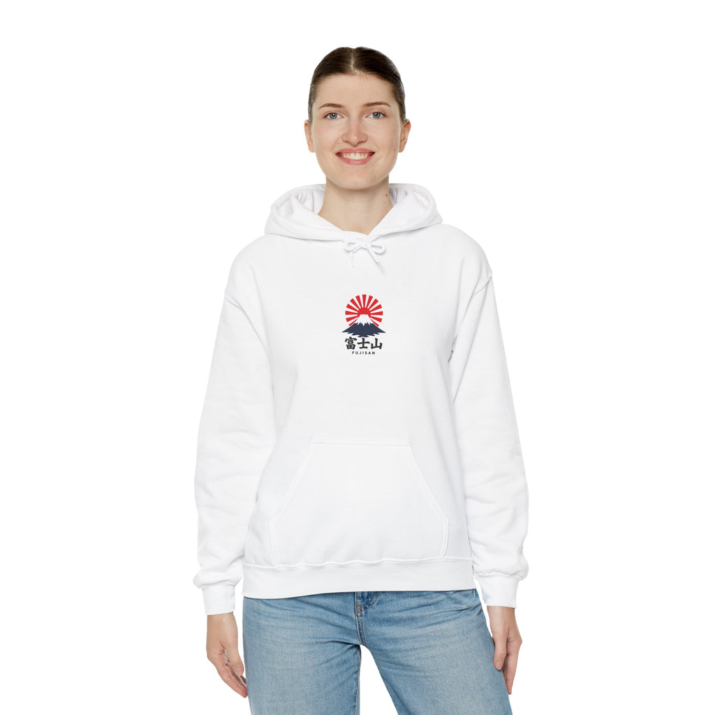 Rising Sun Mount Fuji Hoodie | Japanese Kanji Graphic