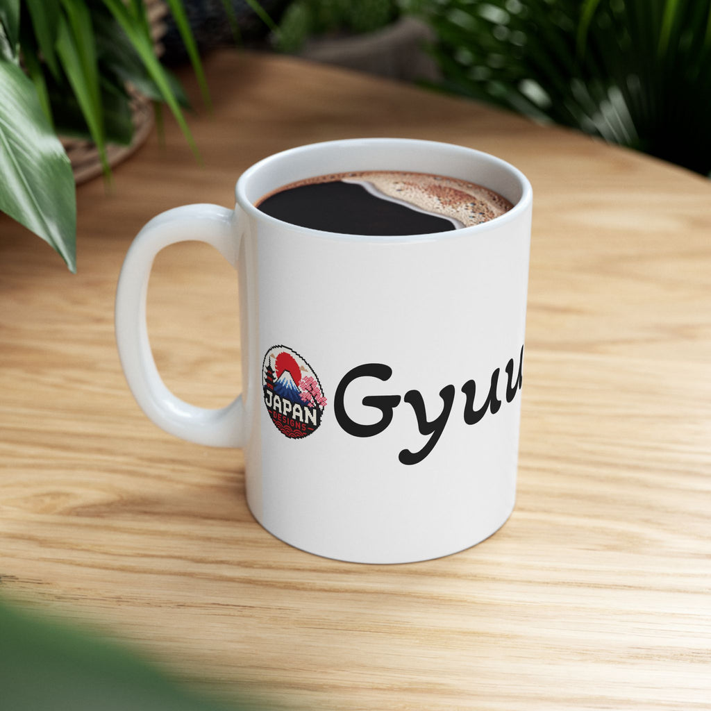 Gyuuki Japanese Halloween Yokai Illustration Mug | Ceramic Coffee Cup