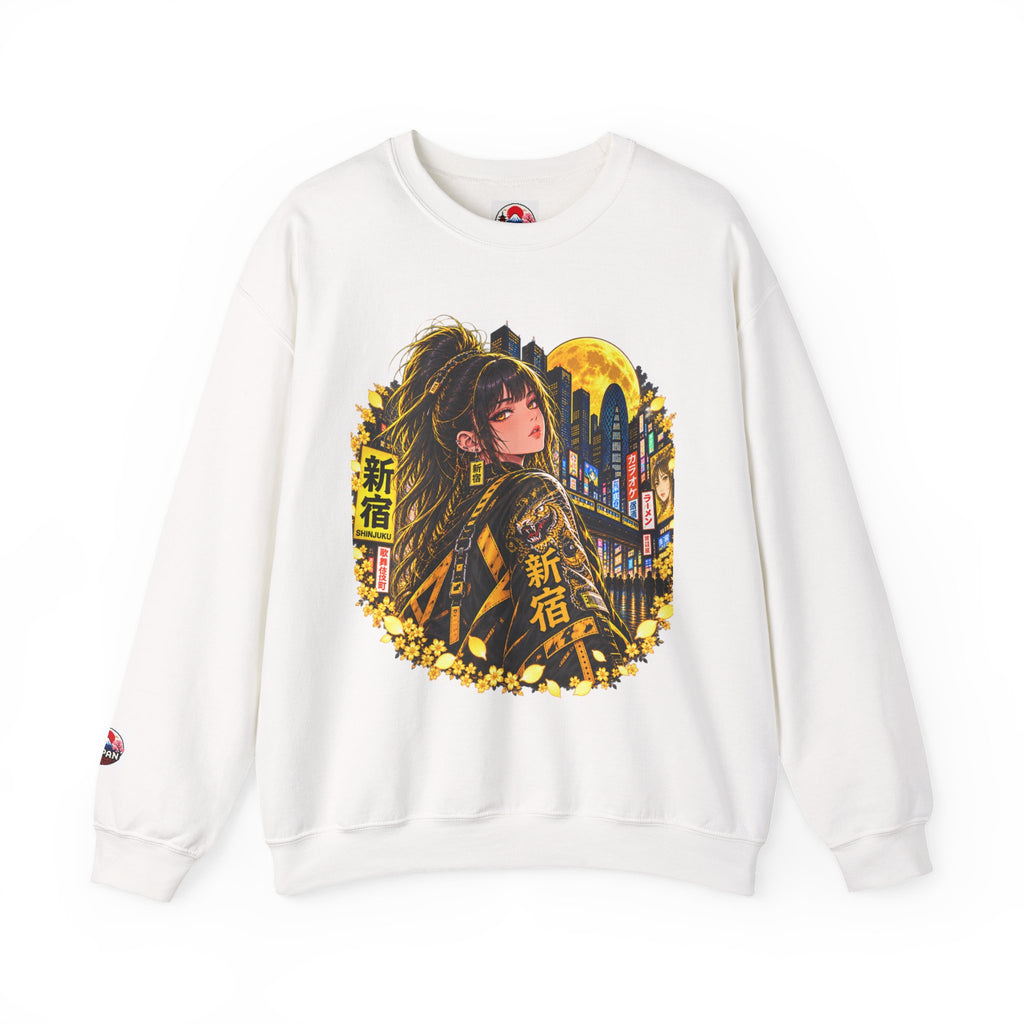 Anime Cyberpunk Sweatshirt - Neon Yellow Tokyo 'Shinjuku' Crewneck