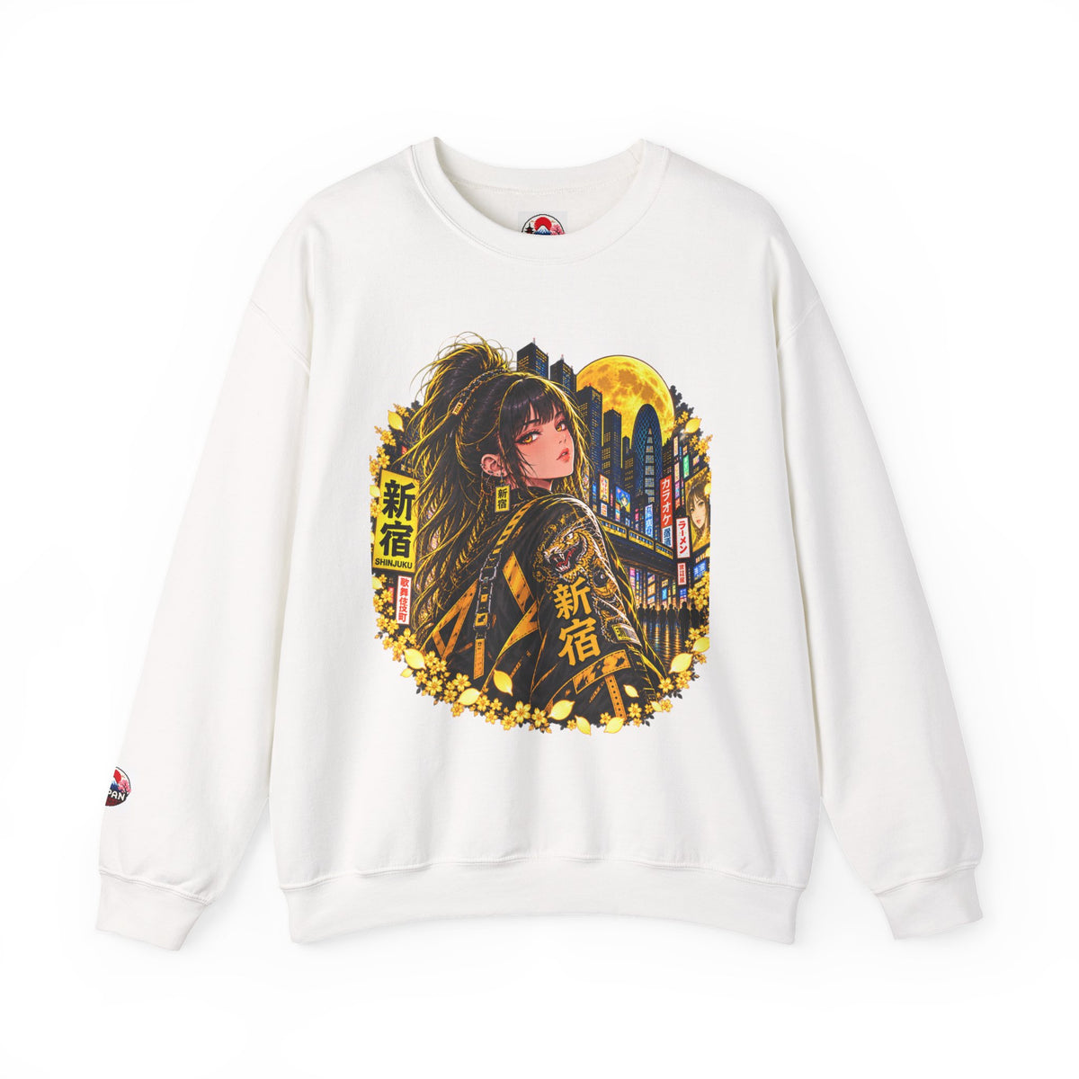 Anime Cyberpunk Sweatshirt - Neon Yellow Tokyo 'Shinjuku' Crewneck