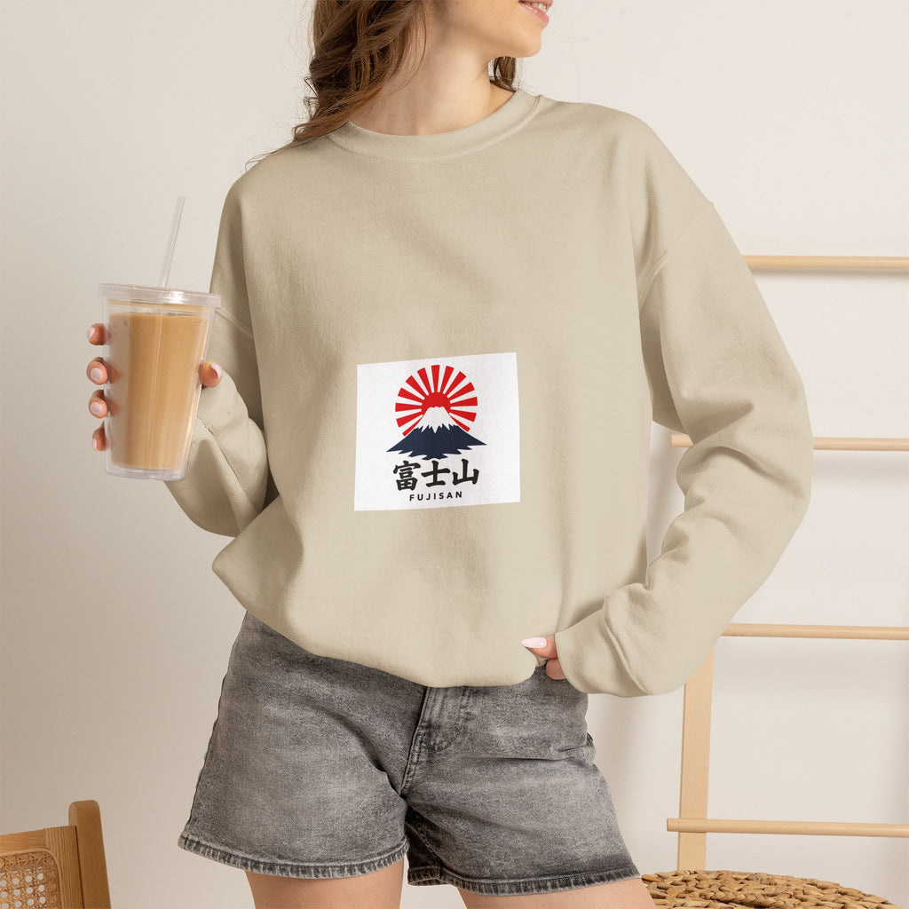 Rising Sun Mount Fuji Sweatshirt | Japanese Kanji Graphic