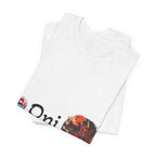 Oni Japanese Demon Yokai Halloween Illustration T-Shirt | Samurai Mask Graphic