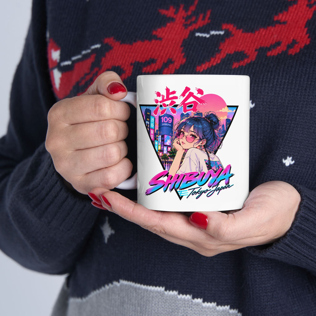 Shibuya Sky 2 Tokyo City Pop Night City Coffee Mug - Shibuya Neon Retro Vaporwave 11oz/15oz