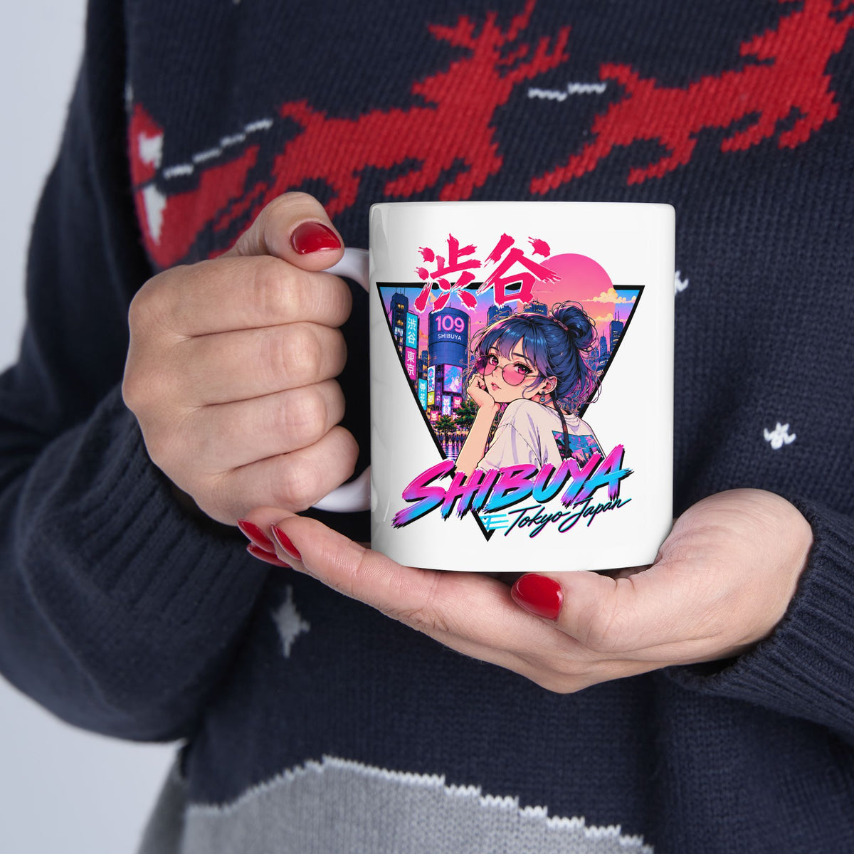 Shibuya Sky 2 Tokyo City Pop Night City Coffee Mug - Shibuya Neon Retro Vaporwave 11oz/15oz