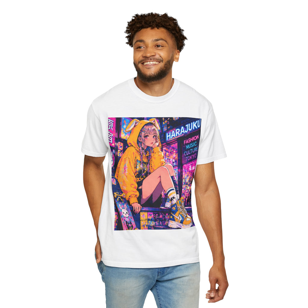 Harajuku Style 10 Neon City Anime Girl T-Shirt – Tokyo Streetwear Graphic Tee