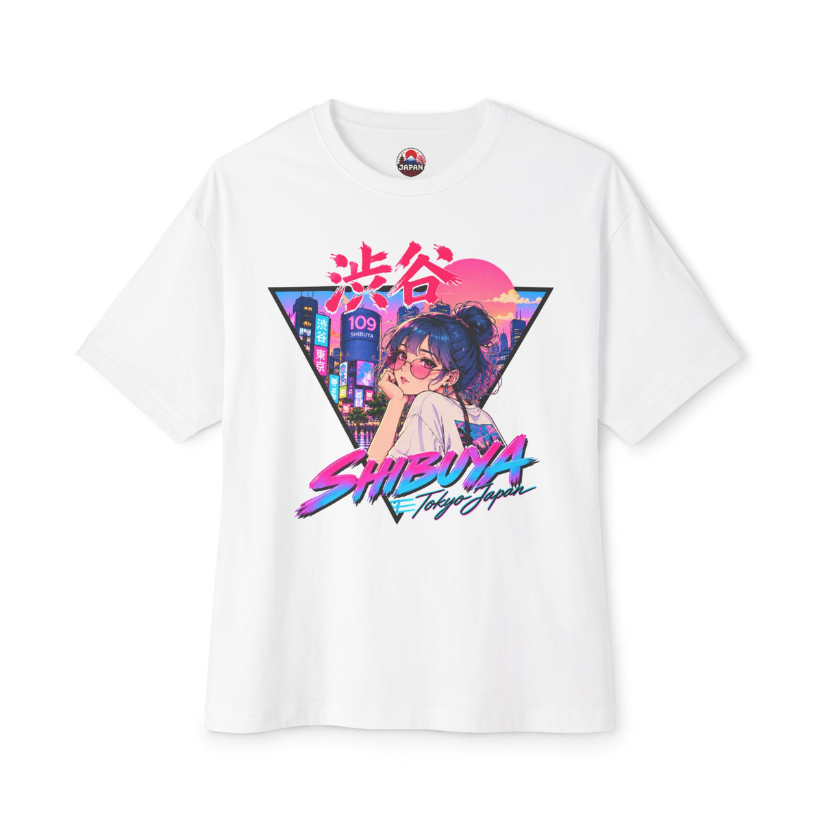 Shibuya Sky 2 City Pop Neon Anime Tee — Retro Japanese Cityscape Graphic T-Shirt