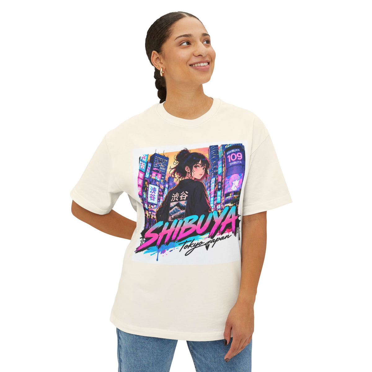 Shibuya Sky 4 Tokyo City Pop Neon Anime Tee — Retro Japanese Cityscape Graphic T-Shirt