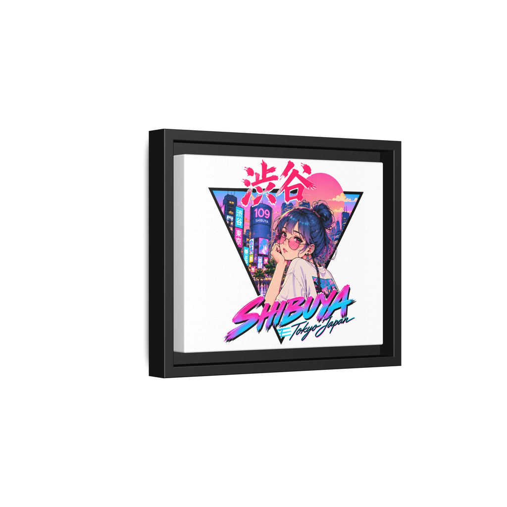 Shibuya Sky 2 City Pop Tokyo Anime Girl Matte Framed Canvas Print