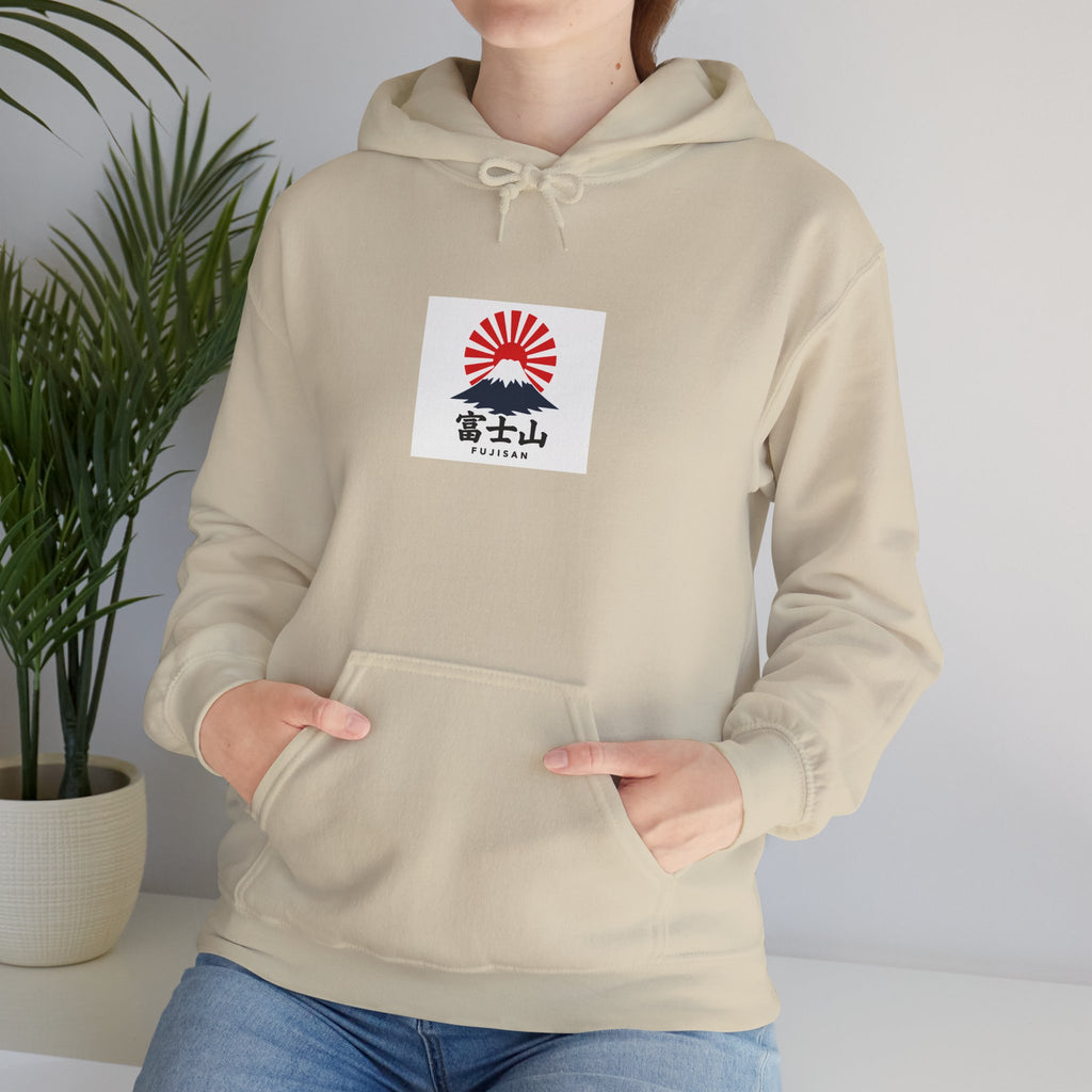 Rising Sun Mount Fuji Hoodie | Japanese Kanji Graphic