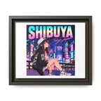 Shibuya Sky 3 City Pop Tokyo Anime Girl Matte Framed Canvas Print