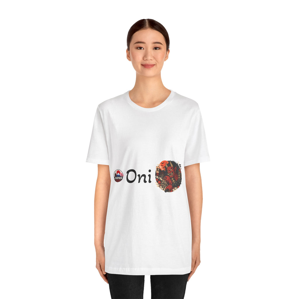 Oni Japanese Demon Yokai Halloween Illustration T-Shirt | Samurai Mask Graphic