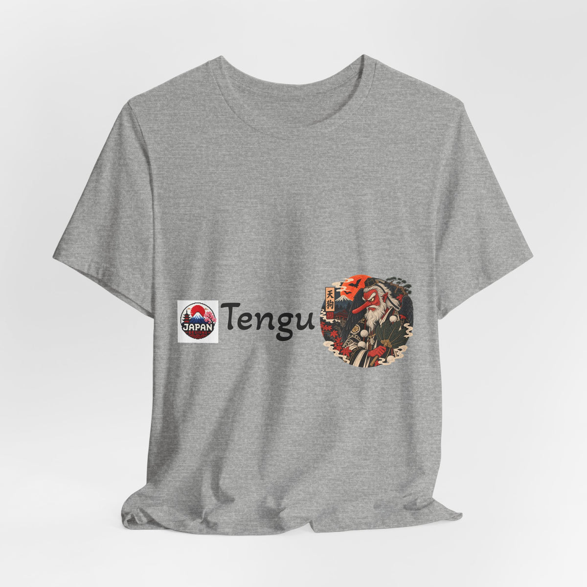Tengu Japanese Yokai Halloween Mask Tee | Tengu Illustration T-Shirt
