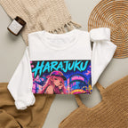 Harajuku Style 2 Neon City Anime Girl Crewneck Sweatshirt — Tokyo Street Anime Graphic
