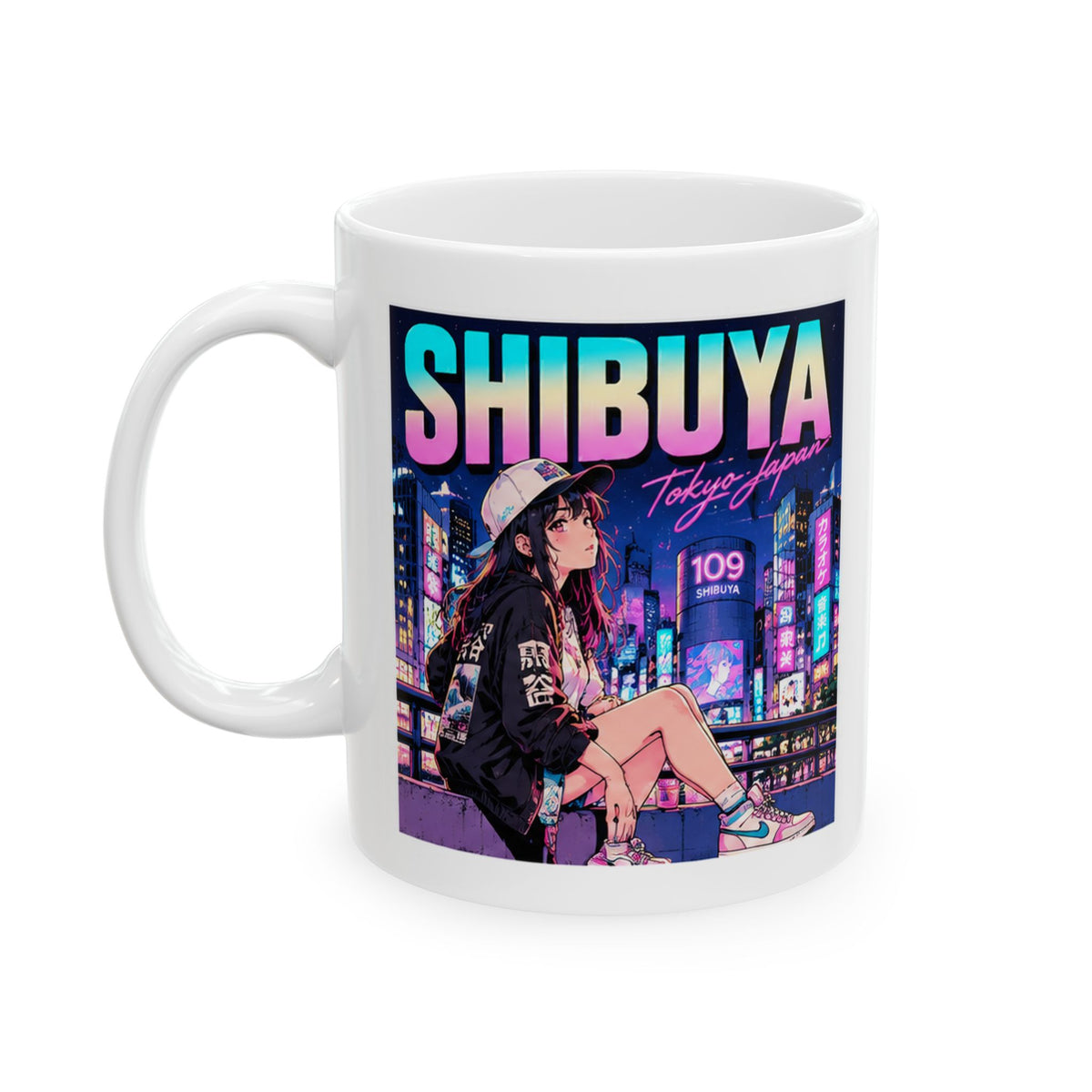 Shibuya Sky 3 Tokyo City Pop Night City Coffee Mug - Shibuya Neon Retro Vaporwave 11oz/15oz