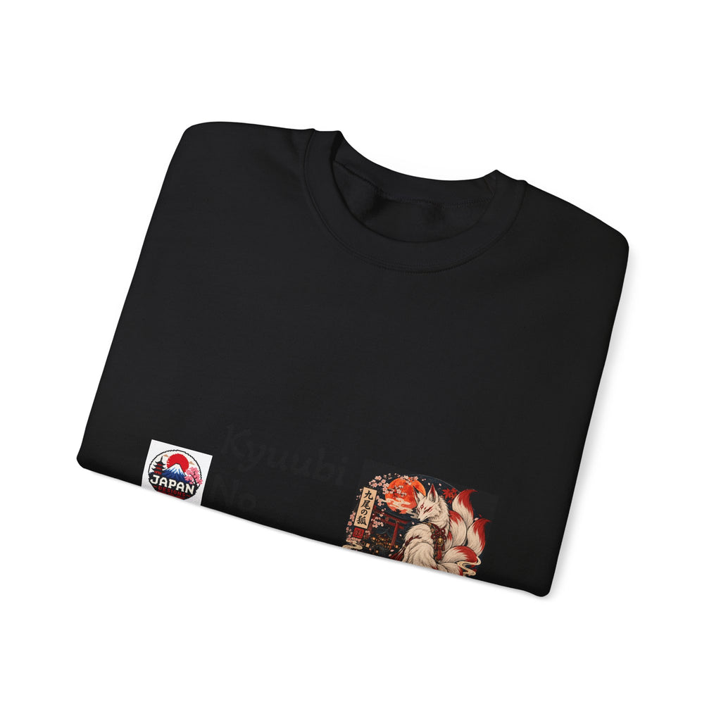 Kyuubi No Kitsune Yokai Halloween Crewneck Sweatshirt | Japanese Fox Spirit Graphic