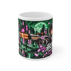 Akihabara Green Neon City Sniper Girl Mug 11oz Coffee Cup