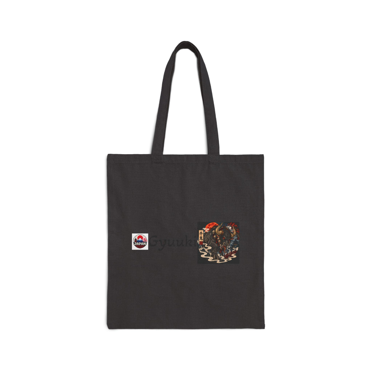 Gyuuki Japanese Yokai Halloween Demon Mask Tote Bag | Anime Canvas Shopper