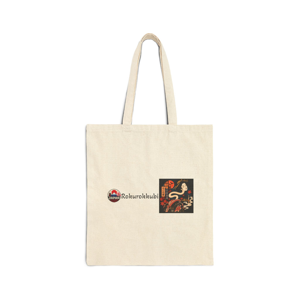 Rokurokkubi Japanese Halloween inspired  Illustration Tote Bag | Japanese Fox Spirit Canvas Tote