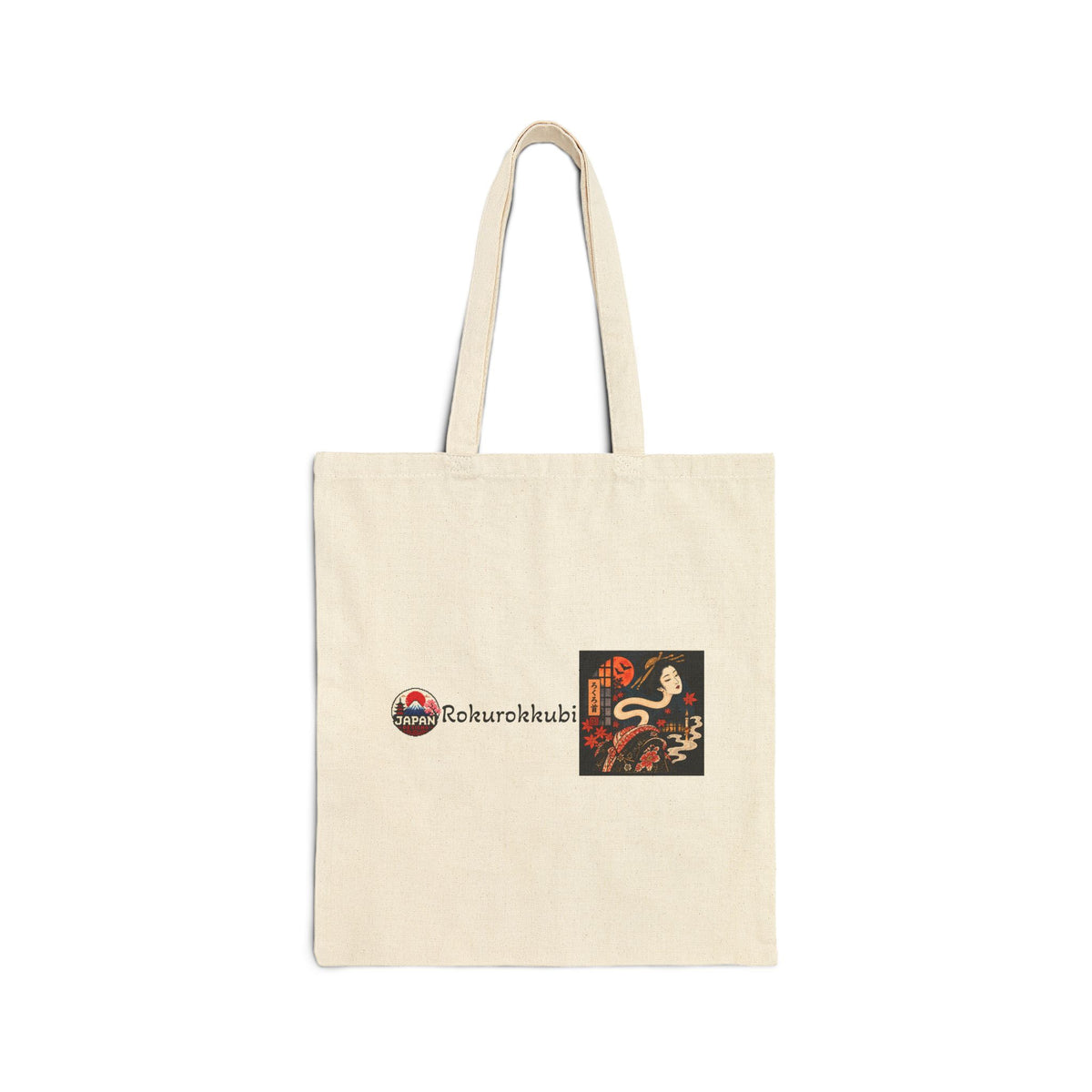 Rokurokkubi Japanese Halloween inspired  Illustration Tote Bag | Japanese Fox Spirit Canvas Tote
