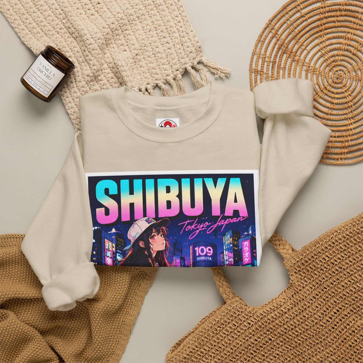 Shibuya Sky 3 Tokyo Neon Anime Crewneck Sweatshirt