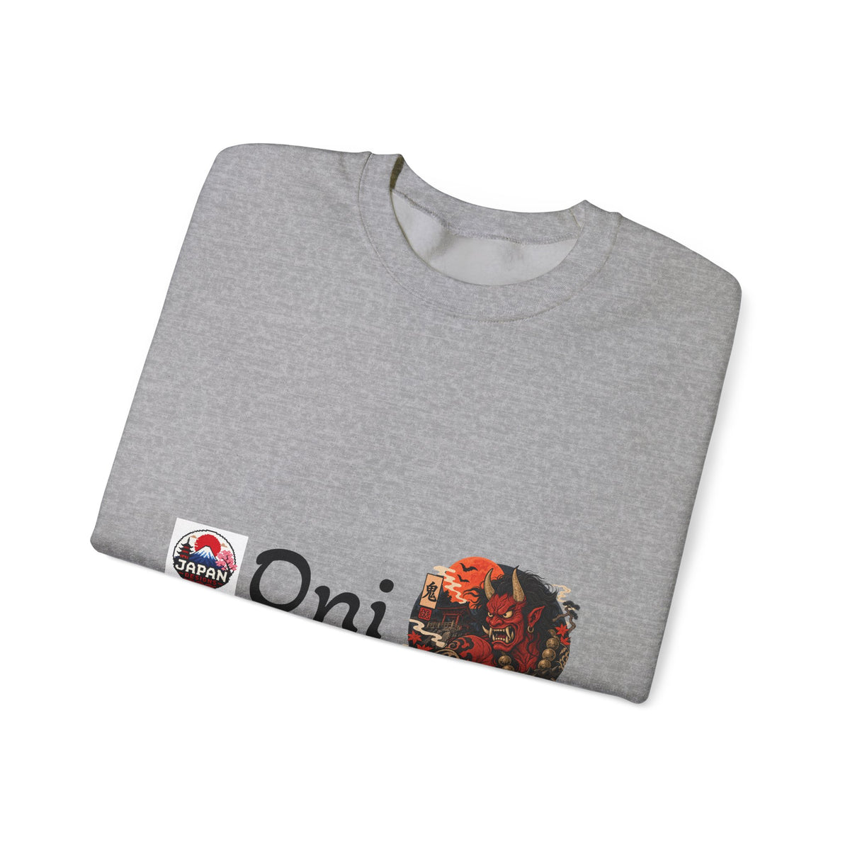 Oni Japanese Demon Yokai Halloween Illustration Sweatshirt | Mythical Yokai Crewneck