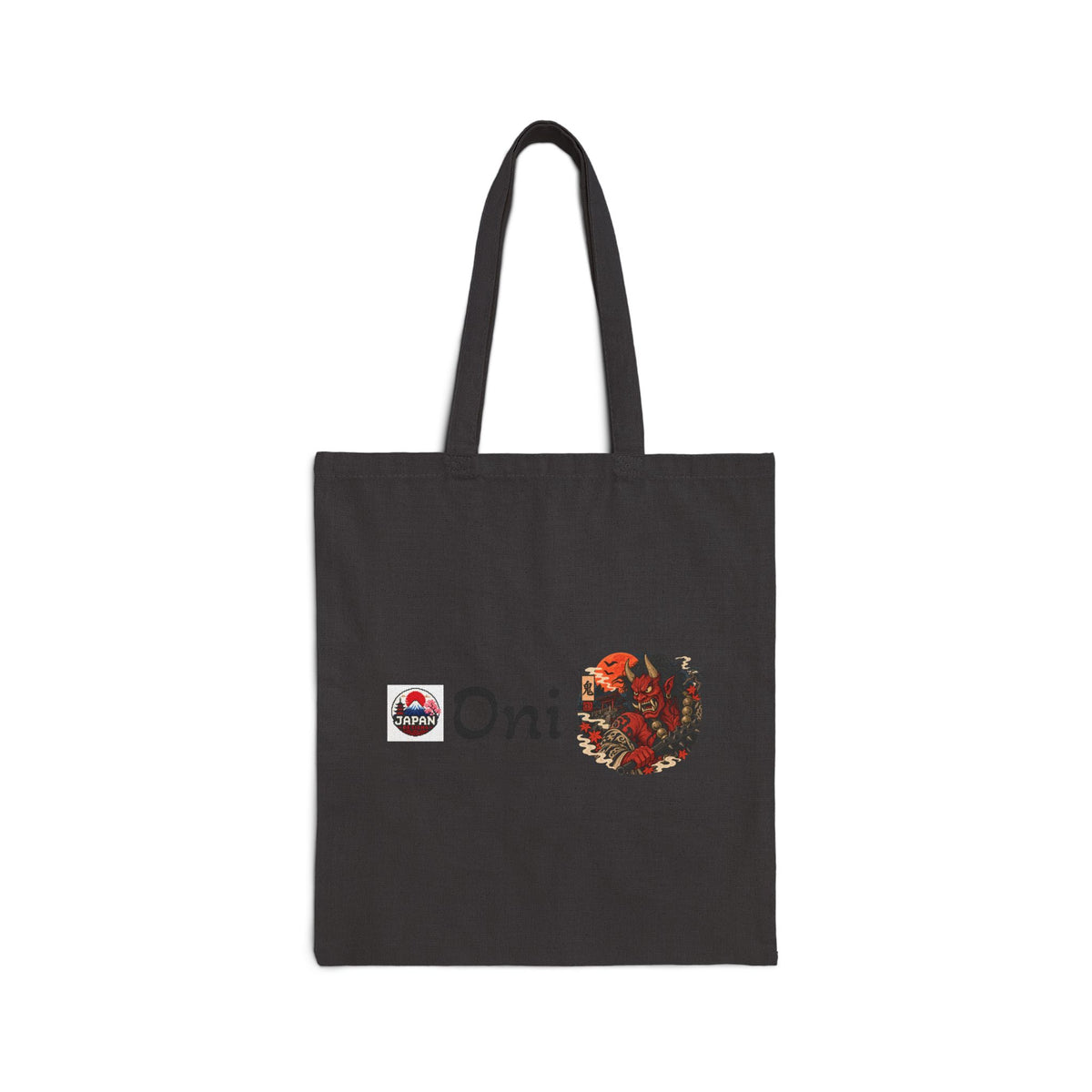 Oni Japanese Yokai Halloween Illustration Tote Bag | Japanese Demon Art Canvas Tote