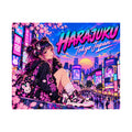 Harajuku Style 13 Neon City Anime Girl Satin Poster — Tokyo Japan Anime Wall Art