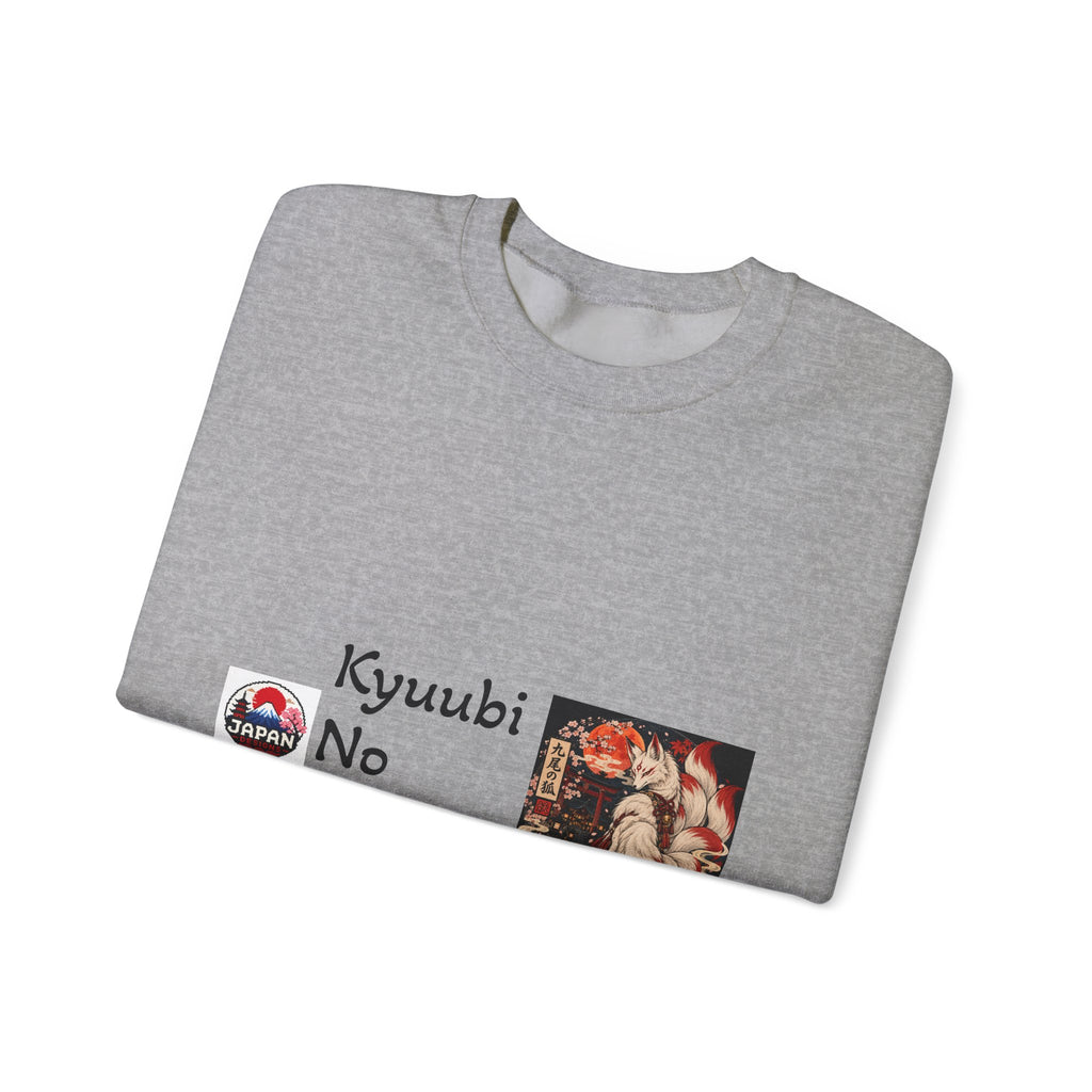 Kyuubi No Kitsune Yokai Halloween Crewneck Sweatshirt | Japanese Fox Spirit Graphic