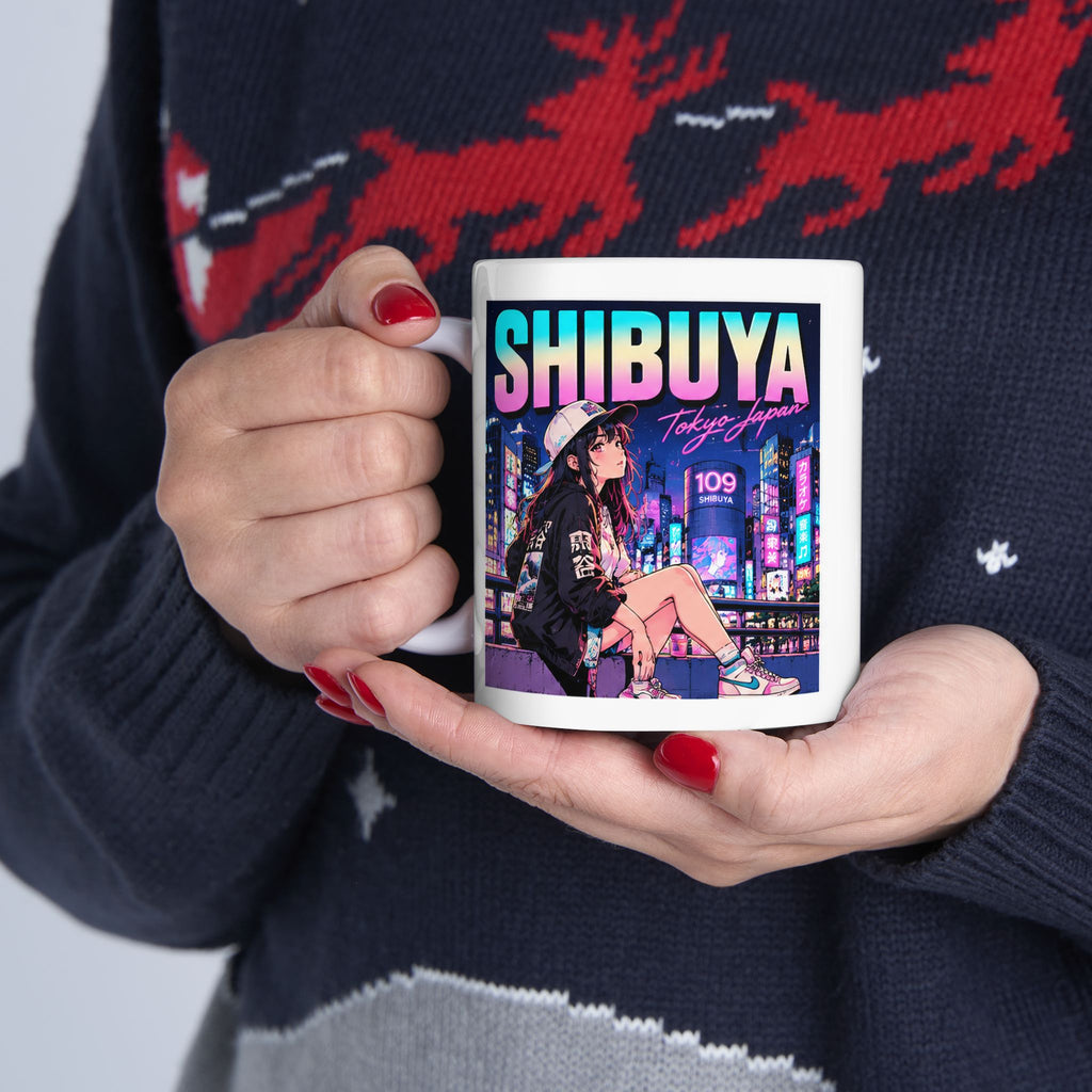 Shibuya Sky 3 Tokyo City Pop Night City Coffee Mug - Shibuya Neon Retro Vaporwave 11oz/15oz